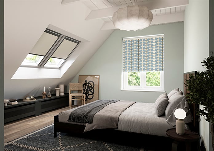 Orla Kiely Two Colour Stem, Powder Blue - Twist&Fit Roller Blind - Image 7